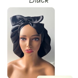 Satin Tie Band Bonnets. Handmade Double lined Night Sleep Scarf . Reversible Bonnets. Headband is also satin for edges.