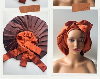 Satin Tie Band Bonnets. Handmade Double lined Night Sleep Scarf . Reversible Bonnets. Headband is also satin for edges.