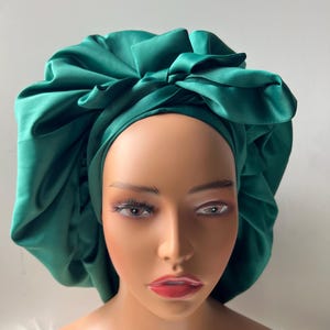 Satin Tie Band Bonnets. Handmade Double lined Night Sleep Scarf . Reversible Bonnets. Headband is also satin for edges.