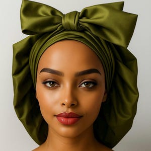 Handgefertigte Satin Krawatte Band Motorhaube: Reversibel Doppelt gefüttert, Schützt Frisuren Nacht Schlaf Kopftuch