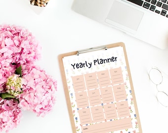 Jaaroverzicht afdrukbare planner, jaarplanner.
