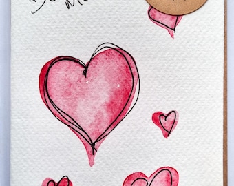 Valentine&#39;s Day Card handpainted