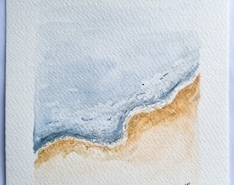 Original handpainted watercolour seascape |  A5 Watercolour Painting Handmade in UK