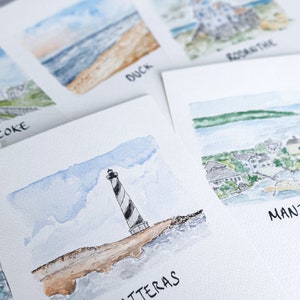 Personalised Favourite Place, Beach, Location Watercolours | Bespoke Hand-Painted | Wedding / Proposal / Honeymoon / Family Holiday