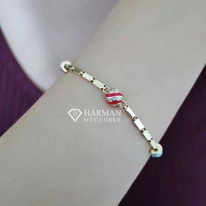 Pulsera Elysia de oro de 14 quilates, pulsera de esmalte, pulsera de oro, pulsera minimalista, regalo, pulsera de mujer, regalo de cumpleaños, cadena de caja