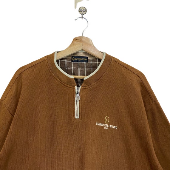 Vintage 90s Gianni Valentino Half Zip Crewneck Sw… - image 4