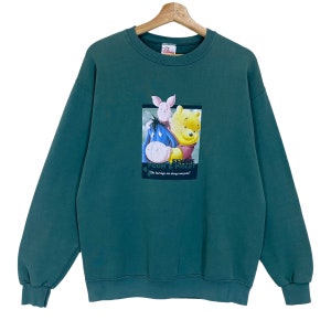 RARE!! Vintage 90s Pooh Eeyore Piglet Crewneck Sweatshirt Winnie Pooh Sweater Winnie Pooh Eeyore Piglet Big Logo Sweatshirt Size M