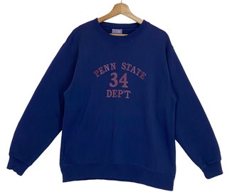 SELTEN!! Pennsylvania State Sweatshirt mit Rundhalsausschnitt Pennsylvania State Pullover Pennsylvania State Großes Logo Rundhals-Sweatshirt mit Rundhalsausschnitt, Größe M