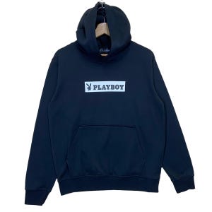 RARE!! Playboy Big Logo Crewneck Hoodies Playboy Sweater Playboy Big Logo Embroidered Pullover Hoodies Size S