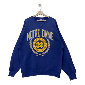 Vintage 90s Notre Dame University Crewneck Sweatshirt Notre Dame Sweater  Notre Dame University Big Logo Crewneck Sweatshirt Size L