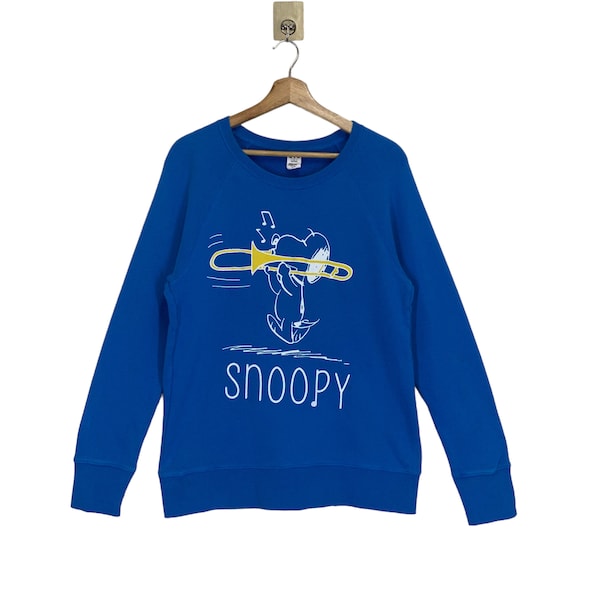 RARE !! Sweat-shirt à col rond Snoopy Pull Snoopy Sweat-shirt Snoopy à grand logo Taille S