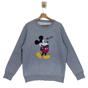 RARE!! Vintage 90s Mickey Mouse Crewneck Sweatshirt Mickey Mouse Sweater Mickey Mouse Big Logo Printed Crewneck Sweatshirt Size M