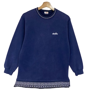 RARE!! Vintage 90’s Ellesse Crewneck Sweatshirt Ellesse Sweater Ellesse Small Logo Spellout Embroidered Crewneck Sweatshirt Size M