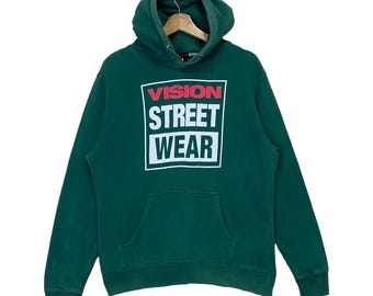 Vintage VISION STREET WEAR Pullover Hoodie Xlarge 90's Vision