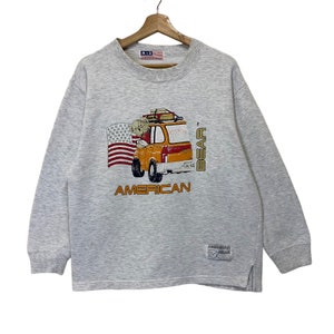Vintage 90s American Bear Big Logo Sweatshirts American Bear Sweater American Bear Big Logo Printed Sweatshirt Size S