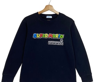 RARE!! Super Mario Sweatshirt Super Mario Sweater Super Mario Big Logo Crewneck Sweatshirt Size S