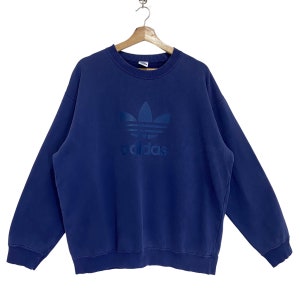 RARE!! Vintage 90s Adidas Crewneck Sweathirt  Adidas Crewneck Sweater Adidas Big Logo Sweathirt Size L
