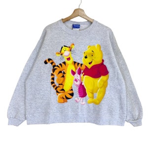RARE!! Vintage 90s Pooh Tigger Piglet Crewneck Sweatshirt Winnie Pooh Sweater Winnie Pooh Tigger Piglet Big Logo Sweatshirt Baggy Size M