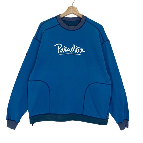 RARE!! Vintage 90s Paradiso Reversible Crewneck Sweatshirt Paradiso Reversible Sweater Paradiso Reversible Big Logo Sweatshirt Size L