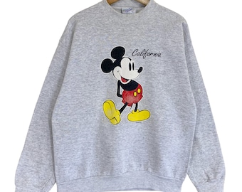 ¡¡RARO!! Sudadera vintage de los 90 con cuello redondo de Mickey Mouse. Sudadera con cuello redondo y logo grande estampado de Mickey Mouse. Talla M.