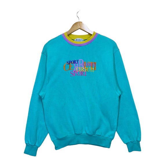 Cerruti 1881, RARE!! Vintage 90s Cerruti 1881 Sports Crewneck Sweatshirt Cerruti 1881 Sports Sweater Cerruti 1881 Big Logo Crewneck Sweatshirt Size S