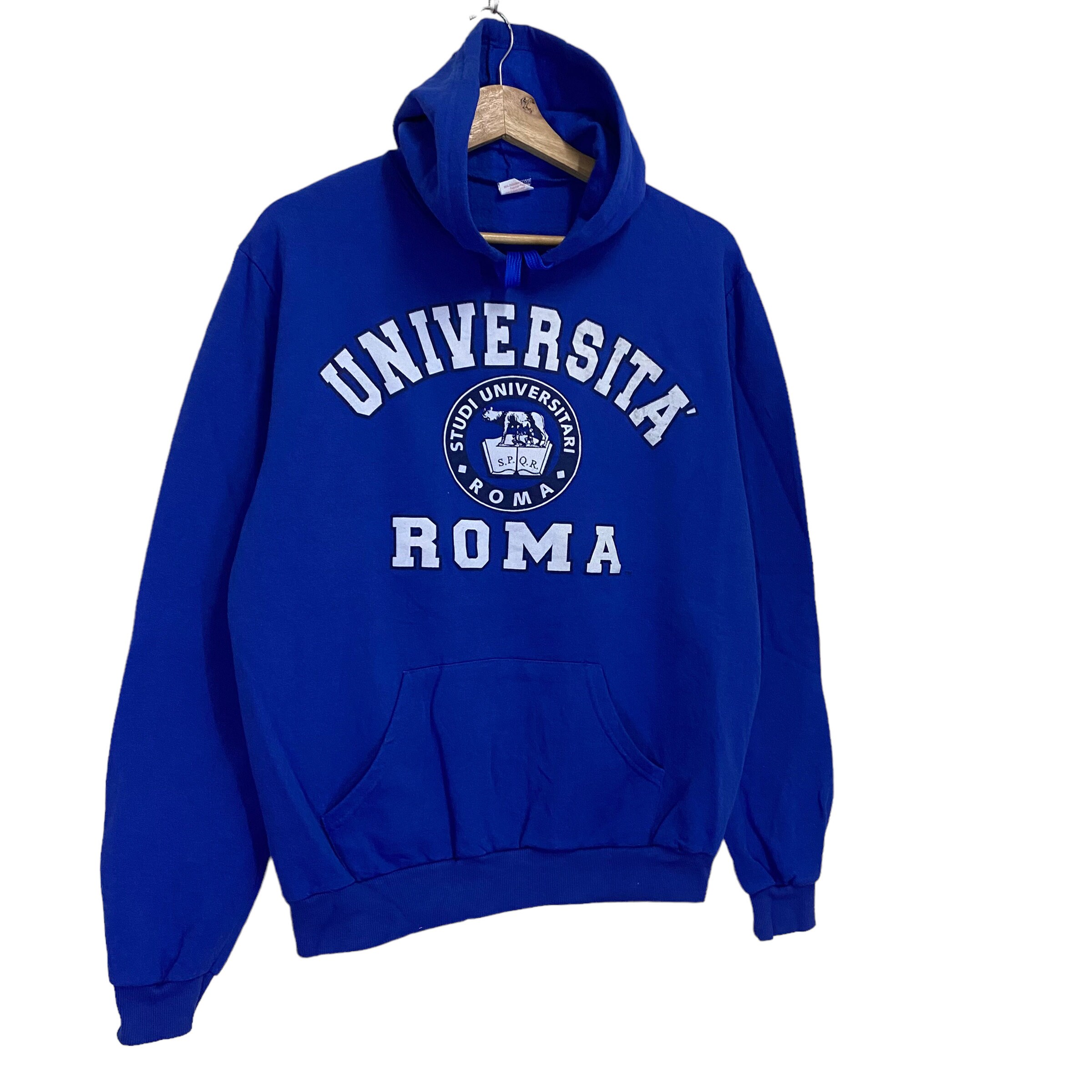 Vintage 90s Universita Roma Crewneck sudaderas con capucha Universidad Roma Sueter Universidad Roma Gran Logo Sudadera con capucha Tamano S Etsy Espana