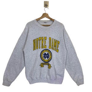 Vintage 90s Notre Dame University Crewneck Sweatshirt Notre Dame Sweater  Notre Dame University Big Logo Crewneck Sweatshirt Size M