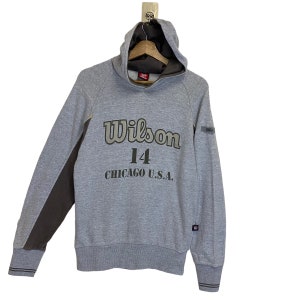 RARE!! Vintage 90s Wilson Pullover Hoodie Wilson Sweater Wilson Big Logo Crewneck Hoodie Size S