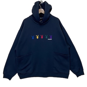 RARE!! Playboy Big Logo Crewneck Hoodies Playboy Sweater Playboy Multicolour Big Logo Embroidered Hoodies Size Large