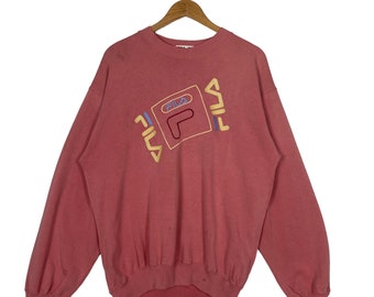 Vintage 90er Jahre Fila Crewneck Sweatshirt Fila Pullover Fila Big Logo Drucker Crewneck Sweatshirt Größe M