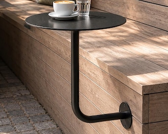 Wall Mounted Cafe Table | Floating Bistro Table | Commercial Restaurant Table | Space Saving Bar Table | Balcony Furniture