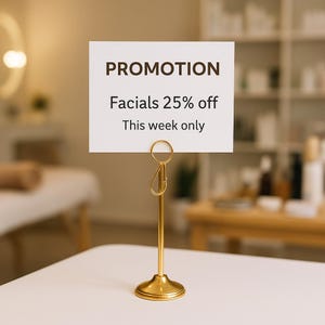 Metal Place Card Stand - Tabletop Label & Price Tag Holder for Cafés and Events - Reserved Sign Stand - Buffet Label