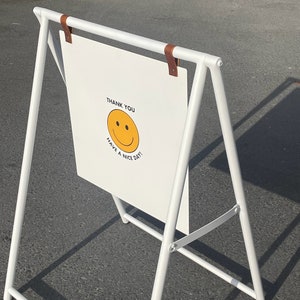 Sandwich Sign - Double Sided Folding Sidewalk Sign - Metal A Type Frame Sign - Exterior Sign - For Shops and Small Businesses -Standing Sign
