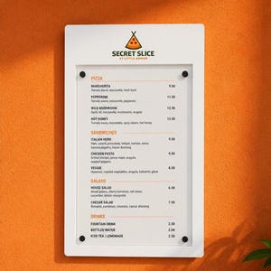 Restaurant Menu Display Case - Outdoor Menu Box - Wall Mounted Menu Display - A3 A2 Menu Holder - Lockable Cafe Restaurant Sign