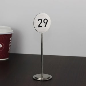 Stainless Steel Table Numbers: Elegant Restaurant Cafe Table Markers