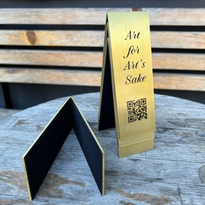 Signo de número de mesa de latón - Signo de número de doble cara de boda - Signo de café reservado - Signo de menú personalizado- Signo de código QR -Número de mesa minimalista