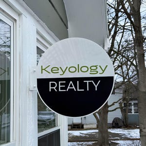 Custom Round Blade Sign for Business - Double Sided Metal Storefront ...