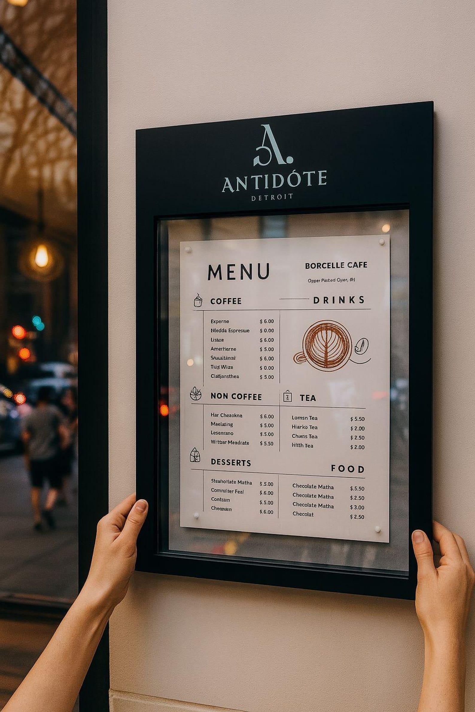 Restaurant Menu Display Case - Outdoor Wall Mounted Menu Box ...