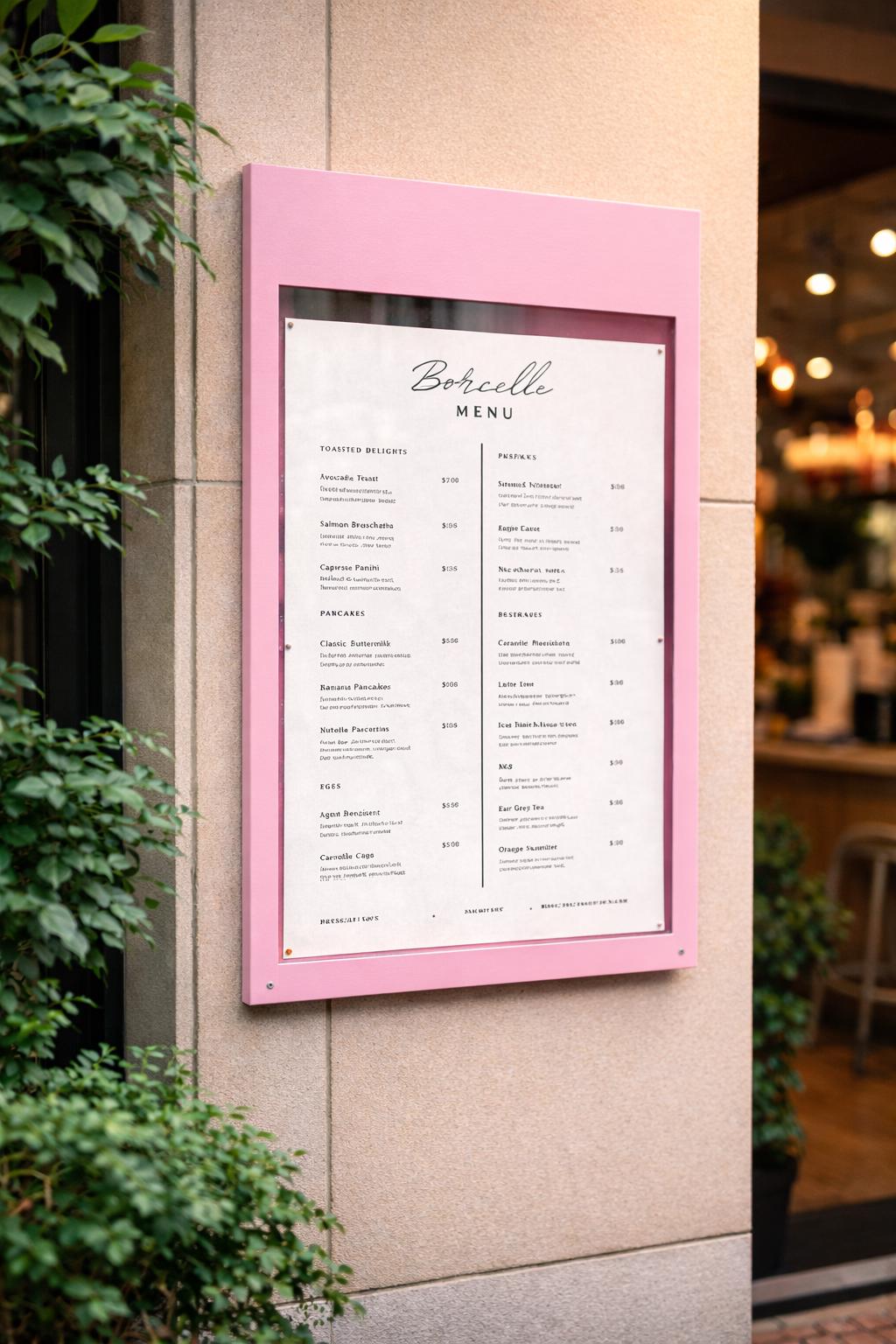 Restaurant Menu Display Case - Outdoor Wall Mounted Menu Box ...