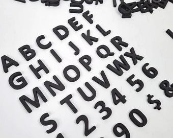 Letras y números magnéticos del alfabeto - Letras 3D para menú de cafetería y restaurante - Imanes intercambiables de espuma EVA (juego de 255/510/1020)