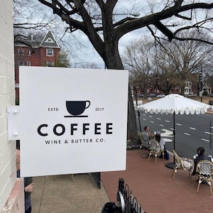 Custom Square Blade Sign - Double Sided Shop Sign - Small Business Storefront Sign - Outdoor Wall Sign - Personalized Logo Printed Signage