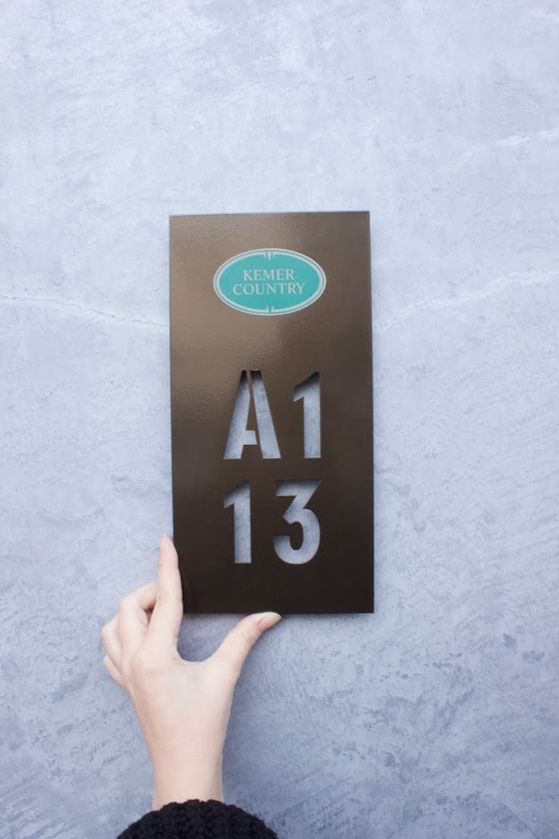 Room Number Sign With Logo Custom Apartment Numbers Hotel Room Numbers