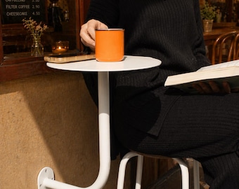 Wall Mounted Cafe Table - Commercial Bistro Bar Table - Space Saving Restaurant Wall Table - Round Cocktail Table - Balcony Bistro Table
