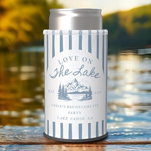 Love on the Lake Bachelorette Decorations, Lake Bachelorette Can Coolers, Custom Bachelorette Can Coolers, Love on the Lake Party Favors