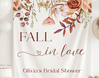 „Fall In Love“-Dekoration-Set Für Herbst-Hochzeit Oder Brautdusche – Mit Banner, Pompons Und Laternen