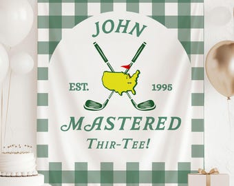 Golf Birthday Decorations,Golf Any age Birthday banner, Thir-Tee Birthday Decorations, 30th Birthday Banner Men, 30th 40th Birthday Backdrop