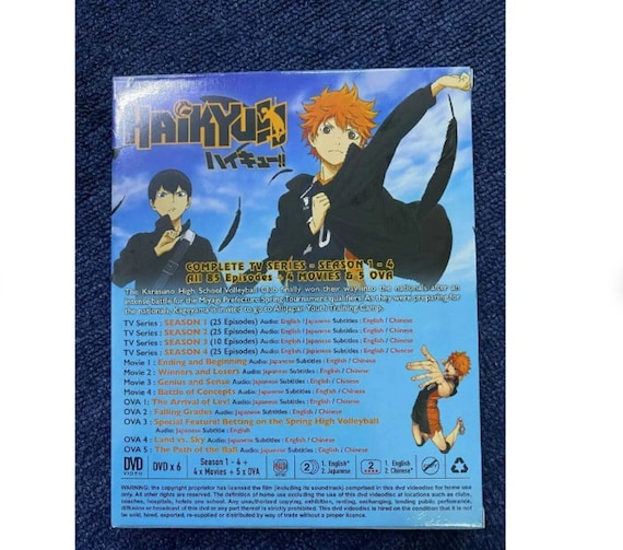 Dvd Haikyuu Anime Season 1-4 Dub Complete Box set + Movie 5