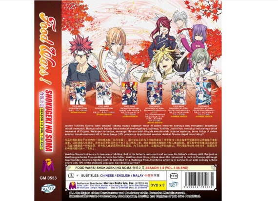 Dvd Anime Food Wars Shokugeki No Soma Season 1- 5 Vol. 1-86 END