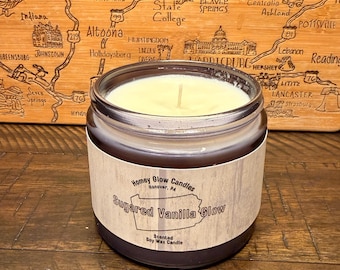 Vanilla Scented Candle, Warm Vanilla Sugar Candle, Homesick Candle, Sugared Vanilla Glow 12 oz Candle