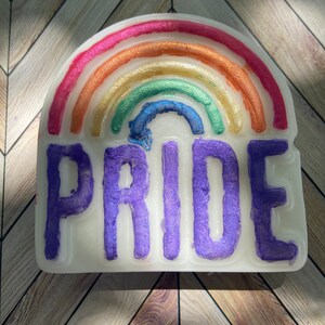 Pride rainbow eucalyptus mint goat soap large bar   handmade soap,  clean soap , moisturizing soap, handmade soap bar,  soap, melt pour soap